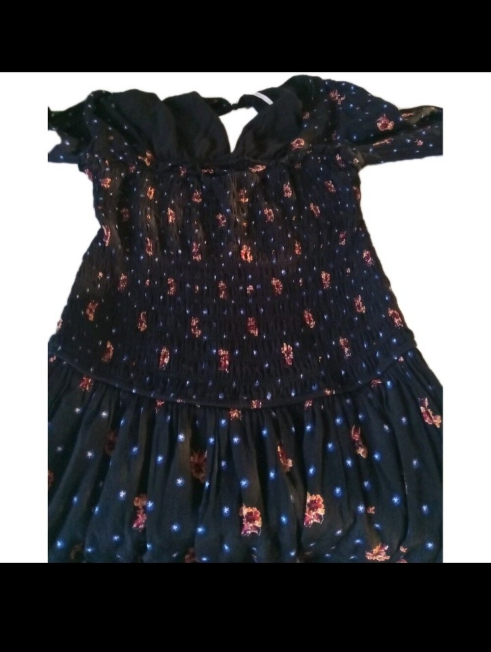 Free People Black Floral Mini Dress SP - Picture 2 of 10
